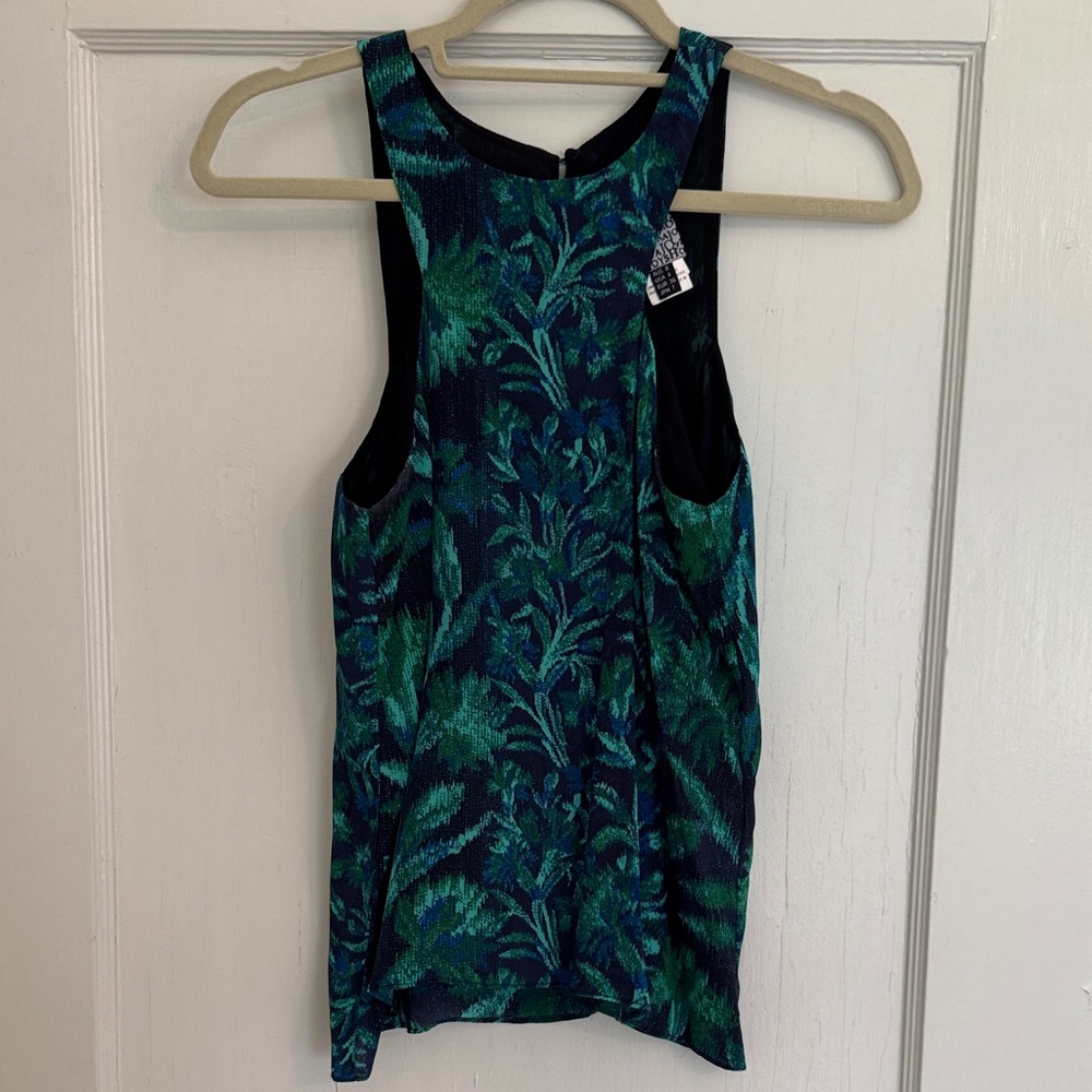 Shona Joy Green and Black Patterned Tank Top